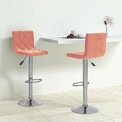 vidaXL Tabourets de bar lot de 2 rose velours 