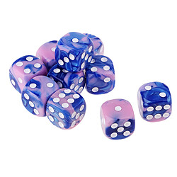 Acheter Dés de jeu à 6 faces Dés de 16mm pour les jeux de société et l'enseignement des mathématiques rose + bleu