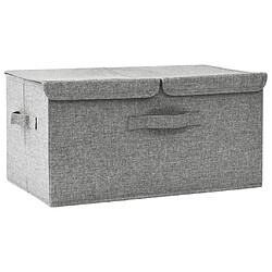 vidaXL Boîte de rangement Tissu 50x30x25 cm Gris