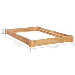 vidaXL Cadre de lit sans matelas bois de chêne massif 120x200 cm pas cher