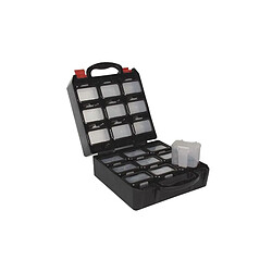 Perel Coffret a outils en plastique avec 18 compartiments de rangement clipsables pour ceinture