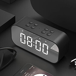 Wewoo Mini enceinte Bluetooth Réveil LED haut-parleur de carte sans fil 5.0 avec horloge numérique miroir (Noir)