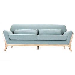 Miliboo Canapé scandinave 3 places vert lagon pieds bois YOKO 