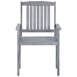 Acheter Maison Chic Lot de 4 Chaises de jardin avec coussins | chaises d'extérieur | Fauteuil Relax Gris Bois d'acacia massif -GKD61509