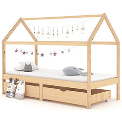 Maison Chic Lit d'Enfant Chambre - Cadre de lit pour enfant avec tiroirs Bois de pin massif 90x200 cm -MN50204