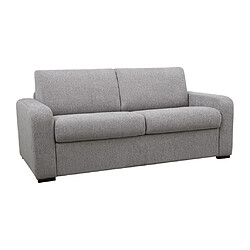 Vente-Unique Canapé 3 places convertible express en tissu gris - Couchage 140 cm - Matelas 18 cm -BEVIS 