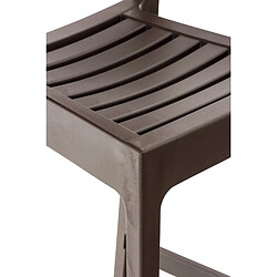 Acheter Decoshop26 Tabouret de bar pour intérieur ou extérieur en plastique marron empilable avec repose-pieds10_0000093