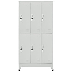 vidaXL Armoire à casier avec 6 compartiments Acier 90x45x180 cm Gris