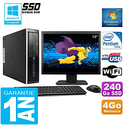 PC HP Compaq 8300 SFF Intel G850 Ram 4Go Disque 240 Go SSD Wifi W7 Ecran 19" - Occasion