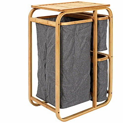 The Home Deco Factory Rangement 3 paniers avec support en bambou. Rangement 3 paniers avec support en bambou