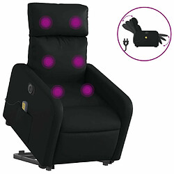 Maison Chic Fauteuil Relax pour salon, Fauteuil inclinable de massage électrique noir similicuir -GKD54747