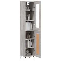 Avis Maison Chic Buffet,Meuble de Rangement,commode pour salon,Cuisine Sonoma gris 34,5x34x180 cm Bois d'ingénierie -MN40978