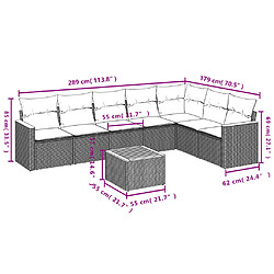 Avis vidaXL Salon de jardin avec coussins 8 pcs beige résine tressée