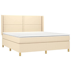 Avis vidaXL Sommier à lattes de lit matelas et LED Crème 180x200 cm Tissu