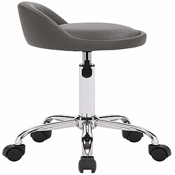 Acheter Decoshop26 Tabouret de travail sur roulettes hauteur réglable support en métal assise en synthétique gris TABO10193