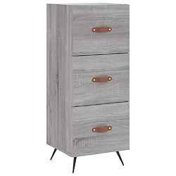 Maison Chic Buffet,Meuble de Rangement,commode pour salon,Cuisine Sonoma gris 34,5x34x180 cm Bois d'ingénierie -MN66597 pas cher