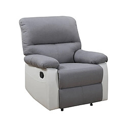 Habitat Et Jardin Fauteuil relax Lincoln - 90 x 89 x 103 cm - Blanc/Gris clair