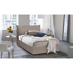 Avis Autrement Talamo Italia Lit double Veronica avec conteneur, Made in Italy, en éco-cuir, 120x190 cm, avec ouverture frontale, Taupe, avec matelas inclus.