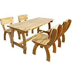 Maison Chic Mobilier à dîner 5 pcs de jardin - Ensemble table et chaises d'extérieur - Salon/Mobilier de jardin classique Pinède imprégnée -MN89080