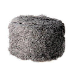 Pouf rond rembourré doux recouvrant la chaise de tabouret gris foncé