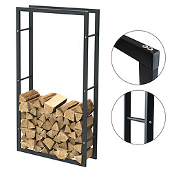 Bcelec HHWPF0023 Rangement à bois en acier noir 150*80*25CM, rack pour bois de chauffage, range-bûches