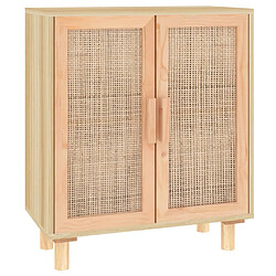 Maison Chic Buffet,Meuble de Rangement,commode pour salon,Cuisine Marron 60x30x70 cm Bois de pin massif et rotin naturel -MN98012