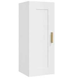 Maison Chic Armoire murale,Meuble de Rangement,Armoire Suspendue Blanc brillant 35x34x90 cm Bois d'ingénierie -MN98931