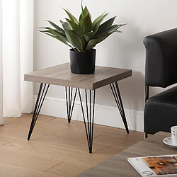 Versa Table d'appoint pour le salon ou chambre Denver 50x50x43cm,bois et métal, marron et noir