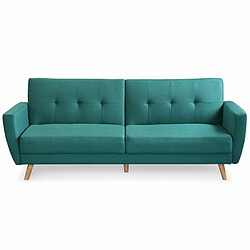 Paris Prix Canapé Scandinave Convertible Garry 220cm Bleu Vert