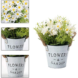 BESTA Fleurs Artificielles Intérieur 3 pcs, Fleurs Artificielles avec Pot en Métal Décoration de Plantes Artificielles pour Mariage Table de Bureau en Plein Air Jardin Nouvelle Maison Cadeau