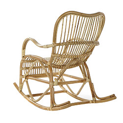 Pegane Fauteuil à bascule en bois de rotin coloris naturel - longueur 62 x profondeur 94 x hauteur 93 cm