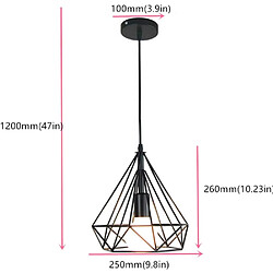 Acheter Stoex Suspensions Lampe Vintage Cage forme de diamant 25cm ,Lampe suspendue éclairage