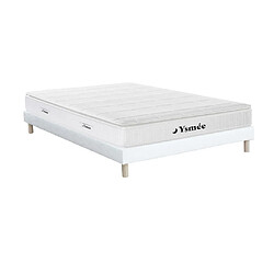 Vente-Unique Ensemble 140 x 190 cm sommier tapissier + matelas ressorts ensachés accueil nano ressorts + mémoire de forme ép.26cm - MIRI de YSMÉE 