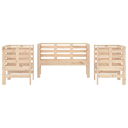 Avis vidaXL Salon de jardin 3 pcs bois massif de pin