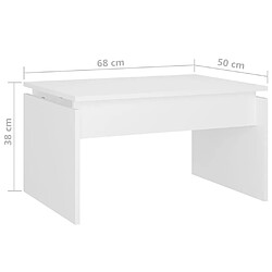 vidaXL Table basse blanc 68x50x38 cm bois d'ingénierie pas cher