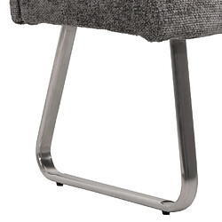 Acheter Mendler Set de salle à manger HWC-G55, set de 4 chaises avec accoudoirs+banc 180cm, inox brossé tissu/textile chenille ~ gris foncé