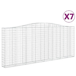 vidaXL Paniers à gabions arqués 7 pcs 400x30x160/180 cm Fer galvanisé