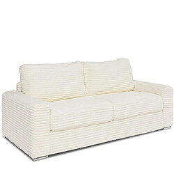 Inside 75 Canapé convertible EXPRESS BILBAO couchage 140 cm matelas 16 cm sommier LATTES velours ivoire