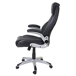 Decoshop26 Fauteuil de bureau sur roulettes en synthétique noir ergonomique BUR04080