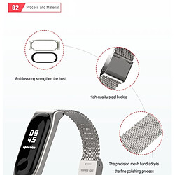 Avis Wewoo Bracelet en métal Mijobs pour Xiaomi Mi Band 3 Bracelets en acier inoxydable de style boucle à vis sans fin Remplacer les accessoires, hôte non inclus (Argent)