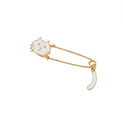 1 pièce Broche Motif Chat Blanc + 1 pièce Broche Motif Chat Noir En Alliage Or Accessoires Vetements Pour Femme