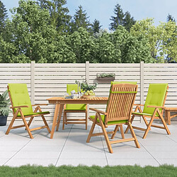 Maison Chic Lot de 4 Chaises de jardin inclinables,Fauteuil d'extérieur bois massif teck -MN24096