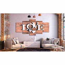 Paris Prix Tableau Imprimé 5 Panneaux Wooden Letters Wide 100 x 200 cm