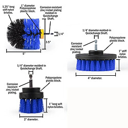 Acheter Wewoo Kit de 3 brosses nettoyage cuisine salle bains pour perceuse électrique (bleu)