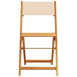 Avis vidaXL Ensemble de bistro 3 pcs beige tissu et bois massif