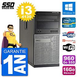 PC Tour Dell 7020 Intel Core i3-4130 RAM 16Go SSD 960Go Windows 10 Wifi · Occasion 