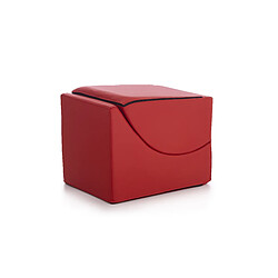 Autrement Talamo Italia Clever pouf, Convertible en chaise longue en éco-cuir, couleur rouge, Mesures 100 x 70 x 50 cm