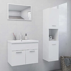 vidaXL Ensemble de meubles de salle de bain Blanc brillant