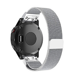 Wewoo Bracelet pour montre connectée Garmin Fenix 5 Milan Metal en acier inoxydable métalargenttaille 26 mm