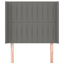 Avis Maison Chic Tête de lit scandinave avec oreilles,meuble de chambre Gris foncé 103x16x118/128 cm Tissu -MN83782